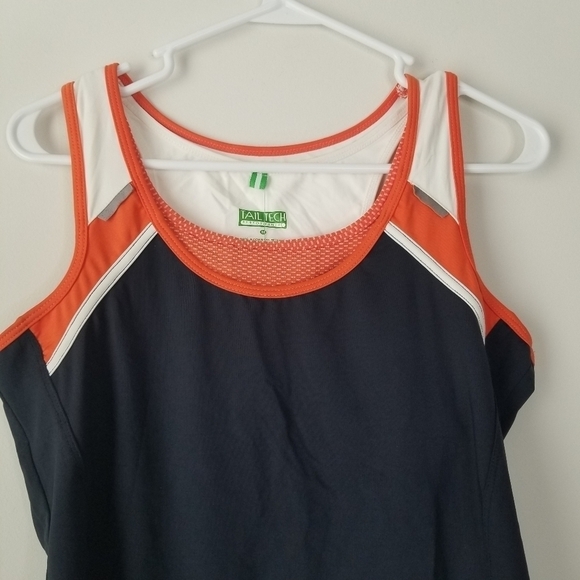 NWT TailTech Navy/Orange Athletic Tank w/ Shelf Bra Size M Tennis Pickleball - Picture 5 of 13